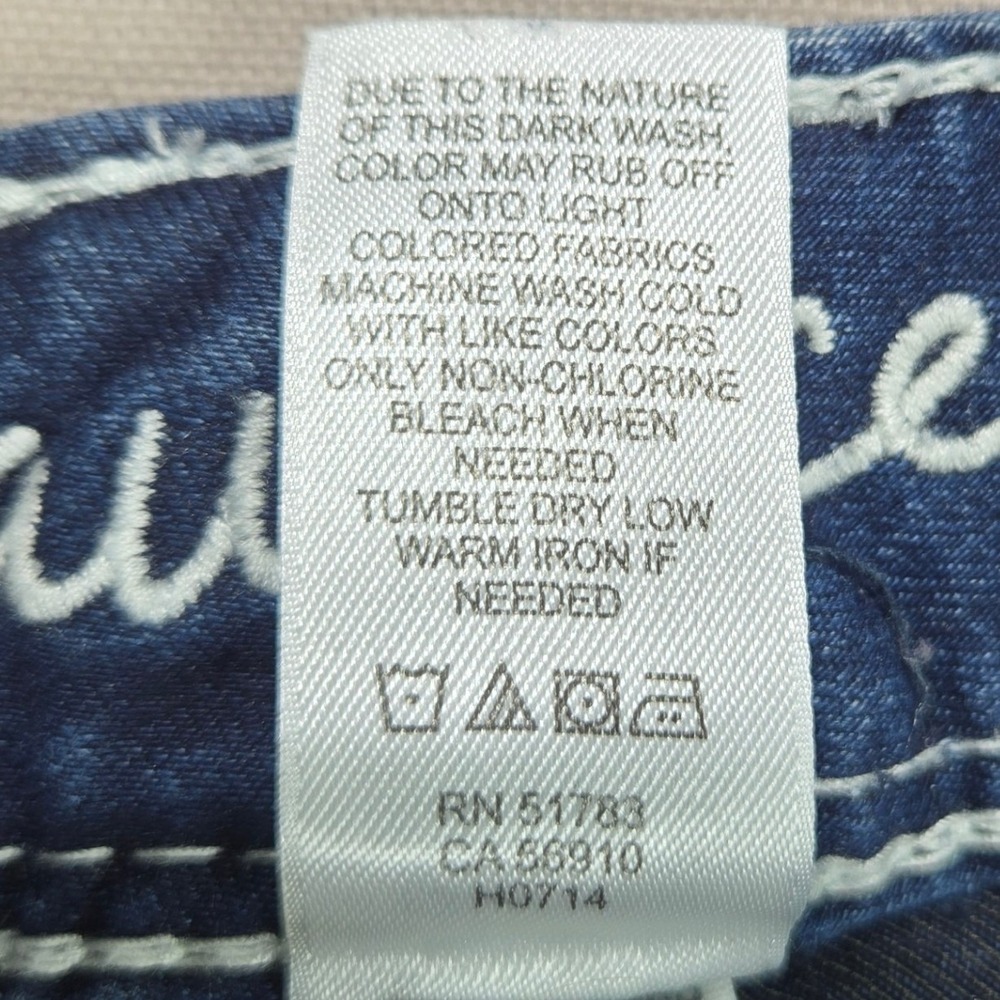 Maurices Jeans Dark Wash Contrast Stitch Sequin Pocket Blue Womens 20 REG - Picture 10 of 13